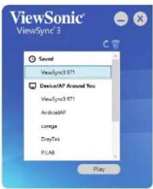 ViewSonic® ViewSync®3 Save ViewSync3 971 Device/AP Around You ViewSync3 971 AndroidAP corega DrayTek PJLAB Play
