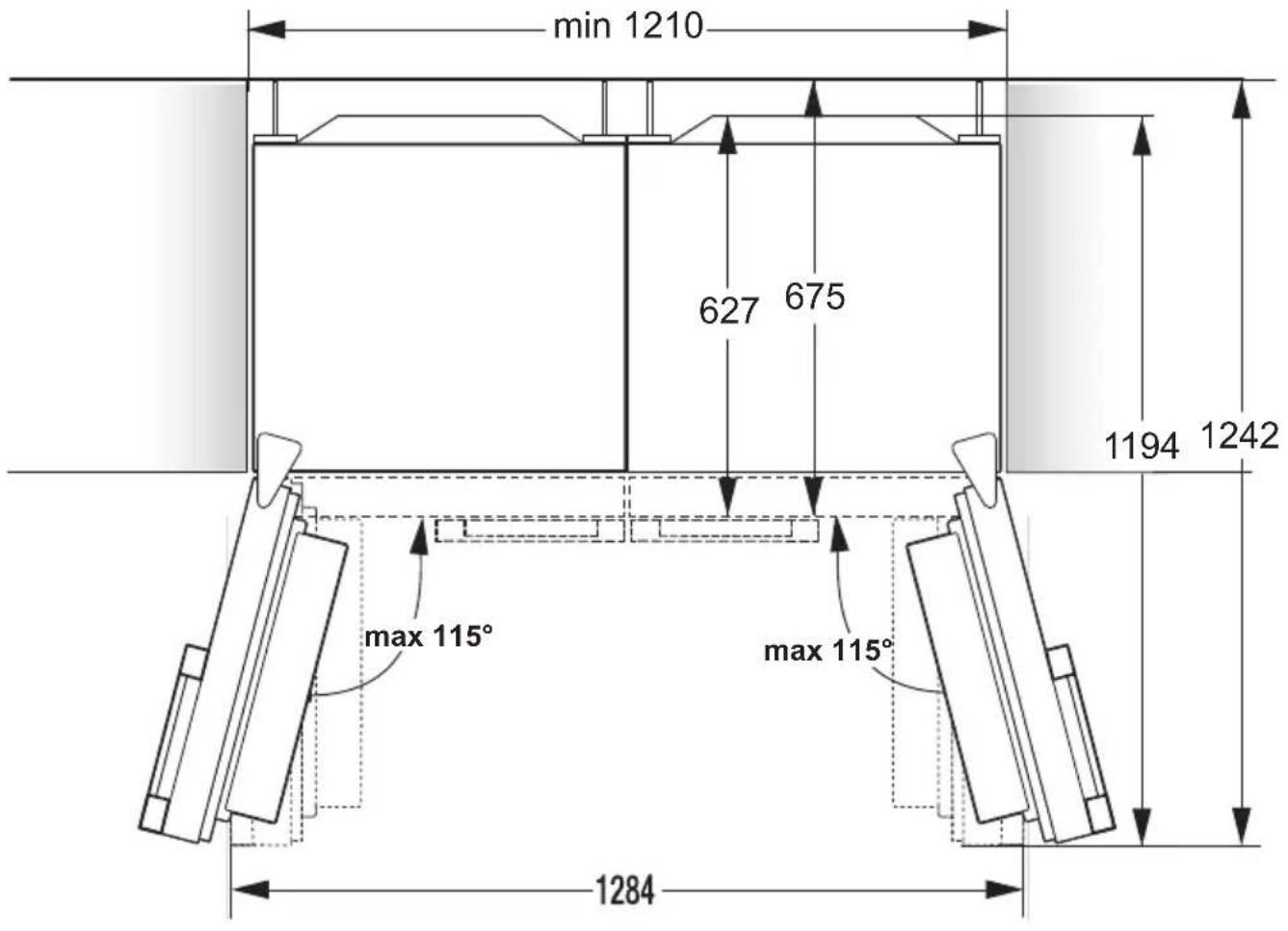 min 1210 627 675 1194 1242 max 115° max 115° 1284