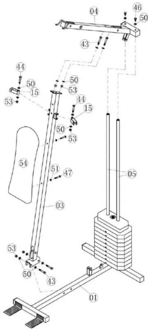 Titan Fitness Homegym - DETALJERET TEGNING - 2