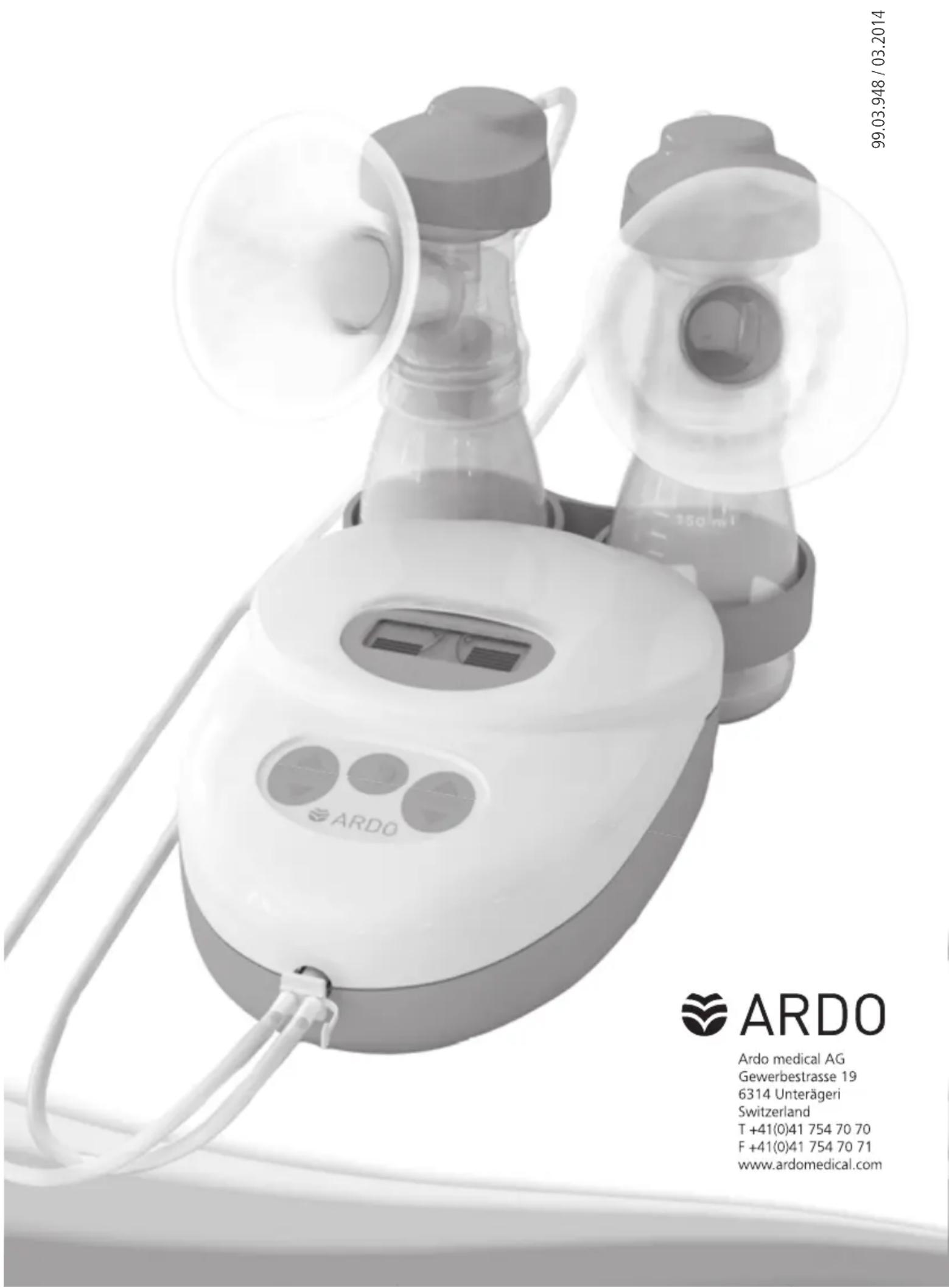 99.03.948 / 03.2014 ARDO Ardo medical AG Gewerbestrasse 19 6314 Unterägeri Switzerland T +41(0)41 754 70 70 F +41(0)41 754 70 71 www.ardomedical.com