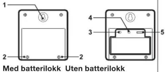 1 2 Med batterilokk Uten batterilokk 4 3 5
