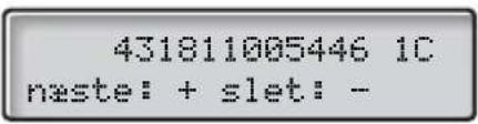 431811005446 1C naste: + slet: -