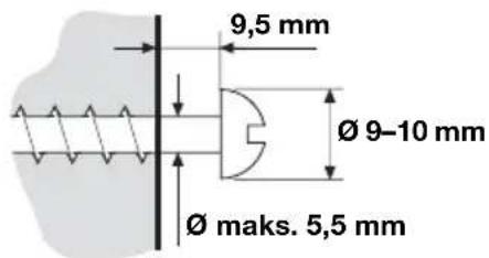 9,5 mm Ø 9-10 mm Ø maks. 5,5 mm