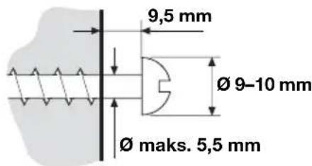 9,5 mm Ø 9-10 mm Ø maks. 5,5 mm