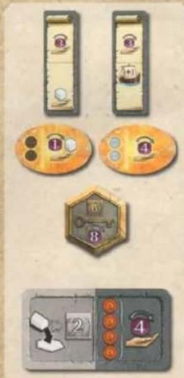Game interface screenshot showing a multi-step mobile phone setup with numbered UI elements and a central hexagonal device.