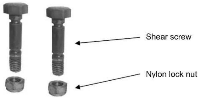 Shear screw Nylon lock nut