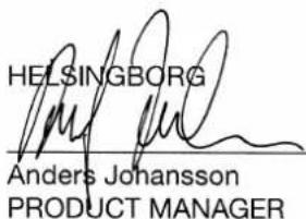 HELSINGBORG Anders Johansson PRODUCT MANAGER