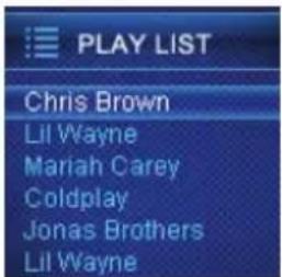 PLAY LIST Chris Brown Lil Wayne Mariah Carey Coldplay Jonas Brothers Lil Wayne