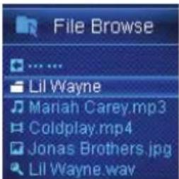 File Browse Lil Wayne Mariah Carey.mp3 Coldplay.mp4 Jonas Brothers.jpg Lil Wayne.wav
