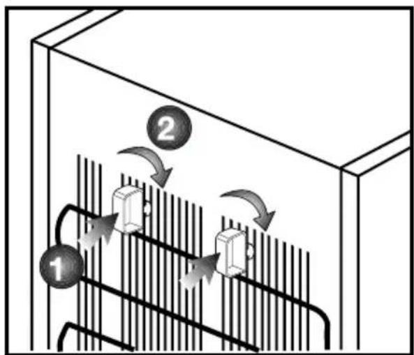 Diagram illustrating heat transfer in a refrigerant system with labeled components and directional arrows