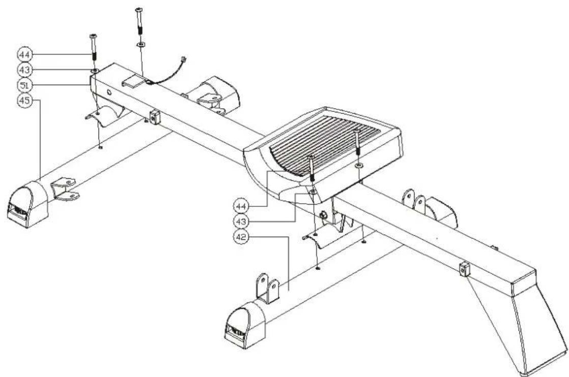 Technical diagram of a mechanical device with numbered components and labeled parts