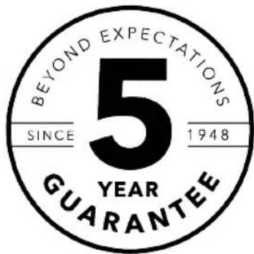 BEYOND EXPECTATIONS 5 SINCE 1948 YEAR GUARANTEE