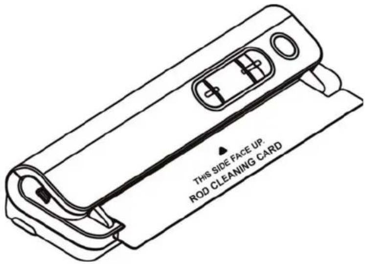 THIS SIDE FACE UP. ROD CLEANING CARD