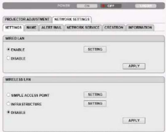NEC P603X - NETWORK SETTINGS - 1