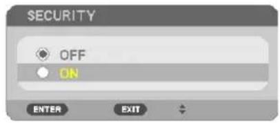 NEC P603X - To enable the Security function: - 2