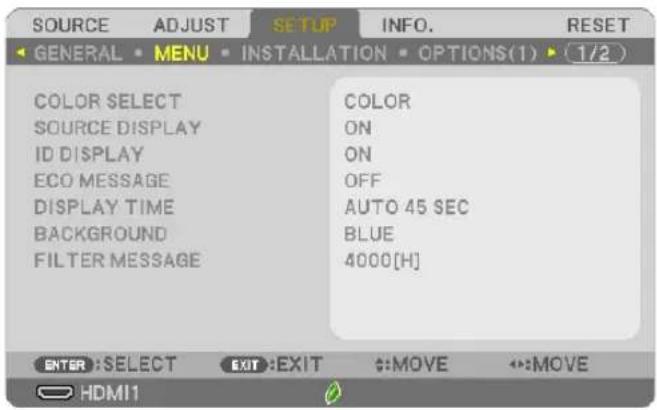 NEC P603X - Selecting Menu Language [LANGUAGE] - 1