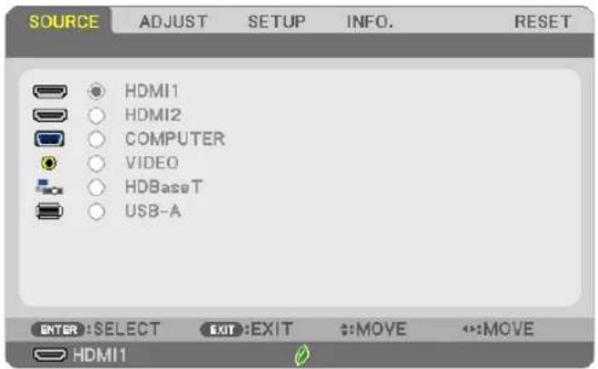 NEC P603X - ④ Menu Descriptions & Functions [SOURCE] - 1