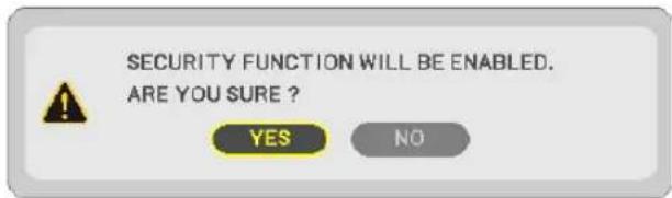 NEC P603X - To enable the Security function: - 5