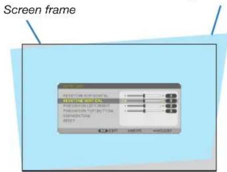 NEC P603X - Press the ▼ button to select [KEYSTONE VERTICAL] and then use the ◀ or ▶ so that the left and right sides of the projected image are parallel. - 1