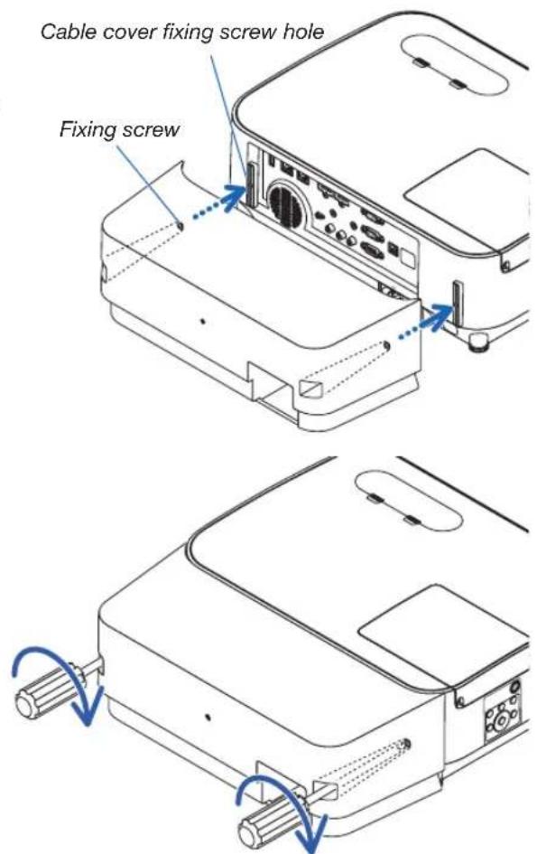 NEC P603X - Tighten the cable cover screws. - 1