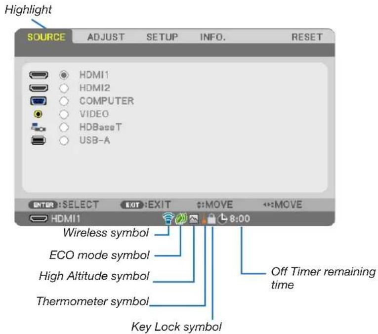 NEC P603X - ② Menu Elements - 2