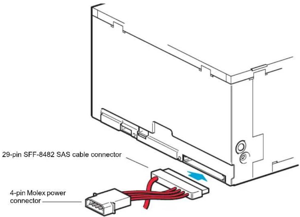 29-pin SFF-8482 SAS cable connector 4-pin Molex power connector