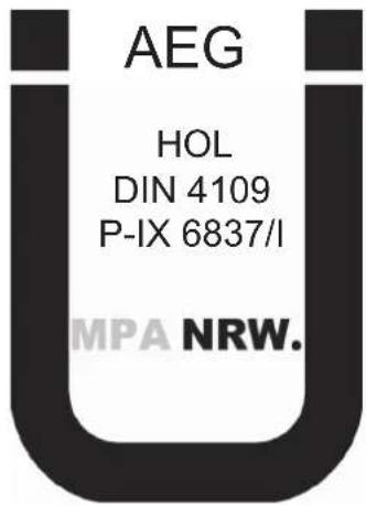 AEG HOL DIN 4109 P-IX 6837/I MPA NRW.