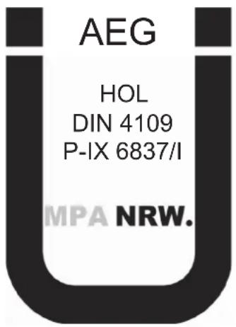 AEG HOL DIN 4109 P-IX 6837/I MPA NRW.