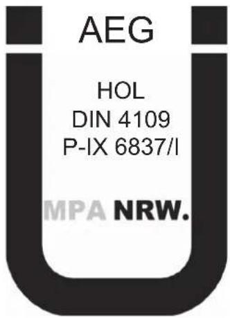 AEG HOL DIN 4109 P-IX 6837/I MPA NRW.