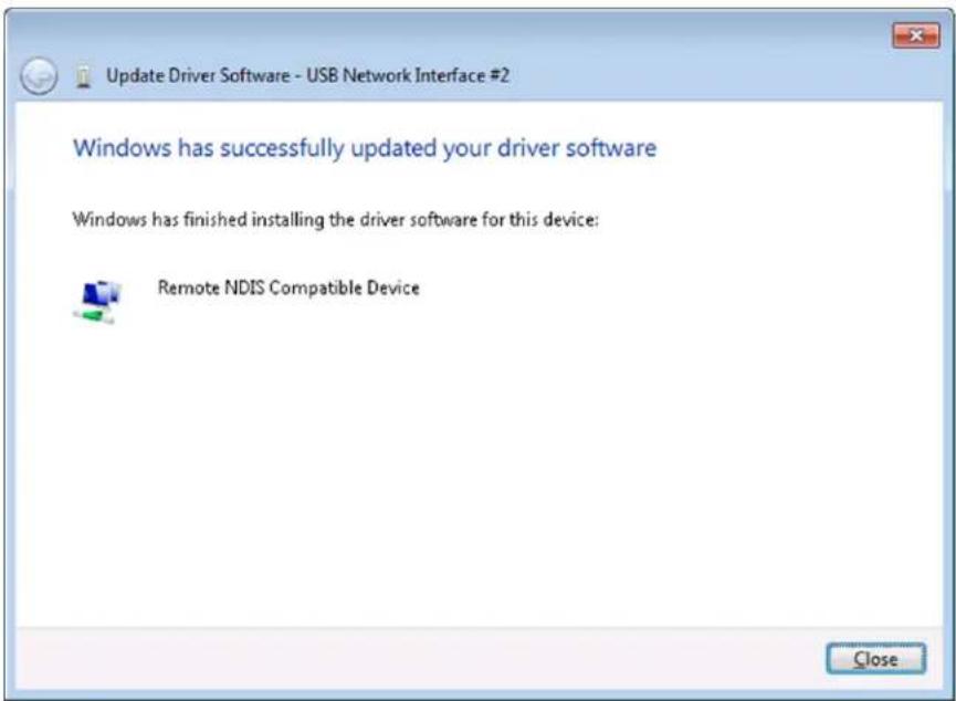 Update Driver Software - USB Network Interface #2 Windows has successfully updated your driver software Windows has finished installing the driver software for this device: Remote NDIS Compatible Device Close
