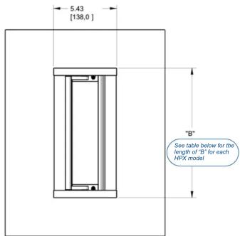 5.43 [138,0] "B" See table below for the length of "B" for each HPK model