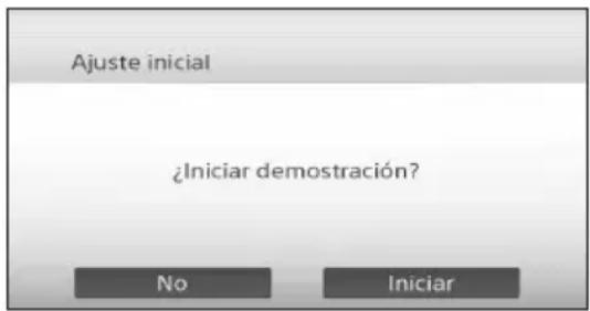 Ajuste inicial ¿Iniciar demostración? No Iniciar