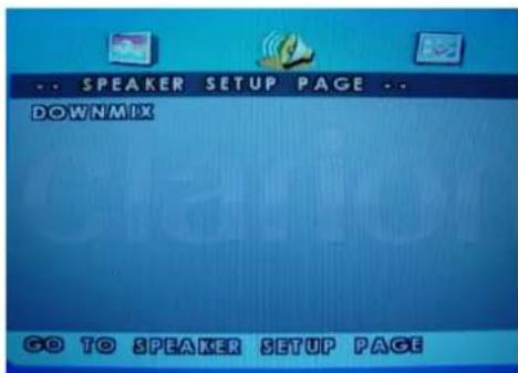 .. SPEAKER SETUP PAGE .. DOWNMIX GO TO SPEAKER SETUP PAGE