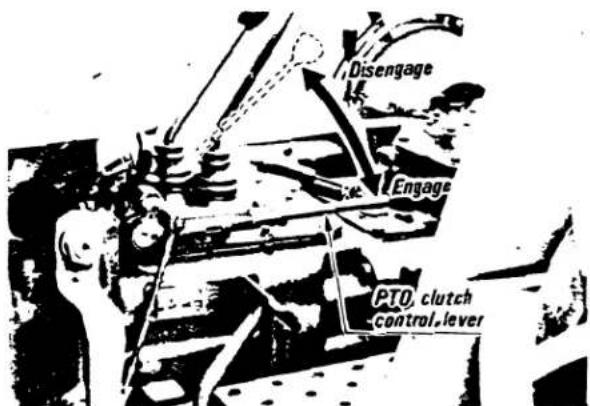 Disengage Engage PTO, clutch control, lever