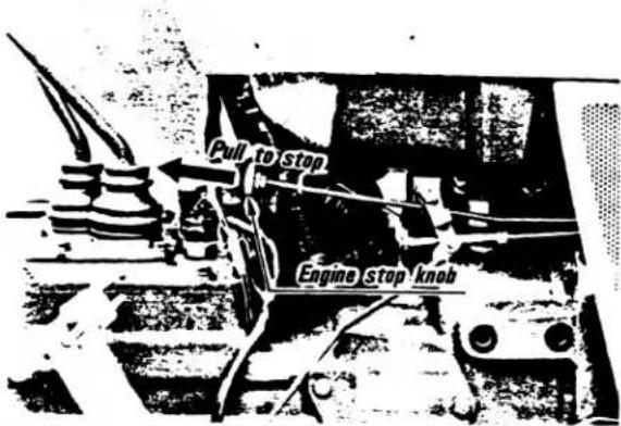 Pull to stop Engine stop knob