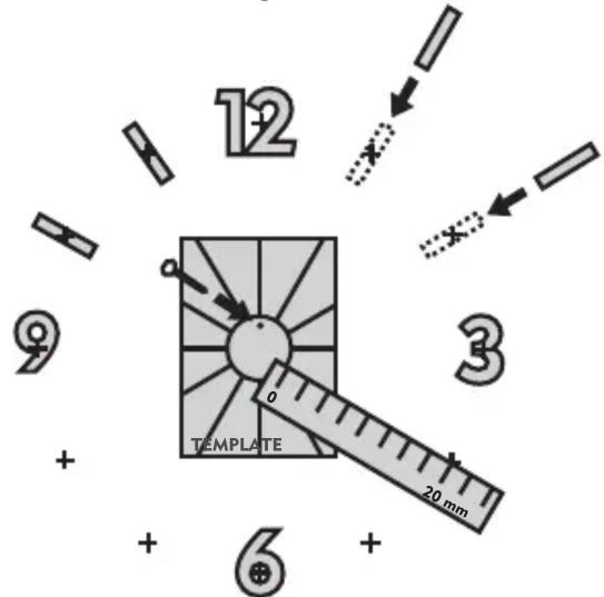12 9 + + 6 3 TEMPLATE 20 mm