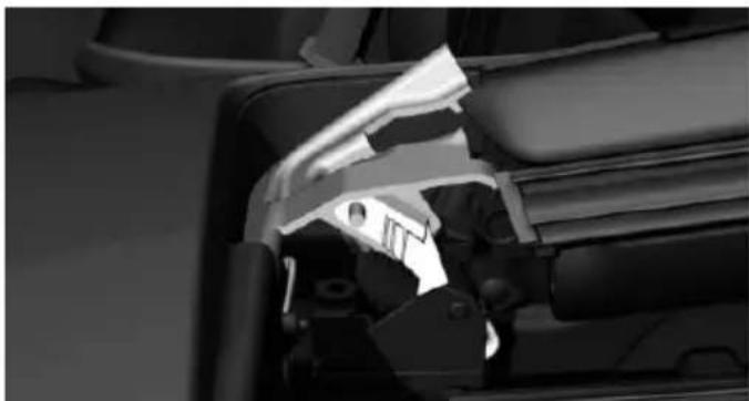 Close-up of a car interior showing mechanical components and structural details (no visible text or symbols)