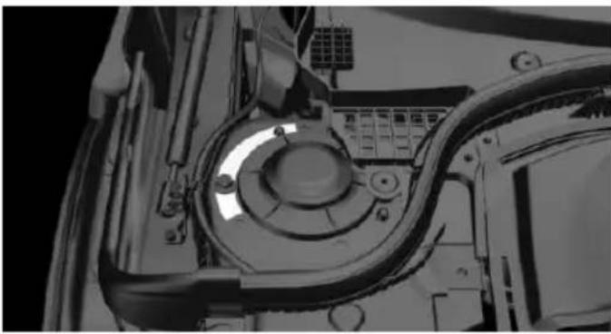 Close-up of a mechanical component with a central circular hub and mounting holes (no visible text or symbols)