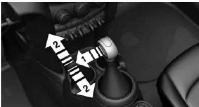 Close-up of a car gear shift lever mechanism (no text or symbols visible)