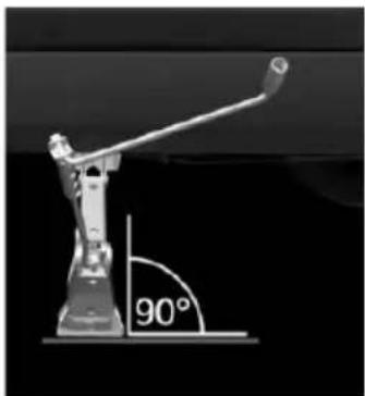 Mechanical robotic arm with 90-degree angle标注 (no other text or symbols)