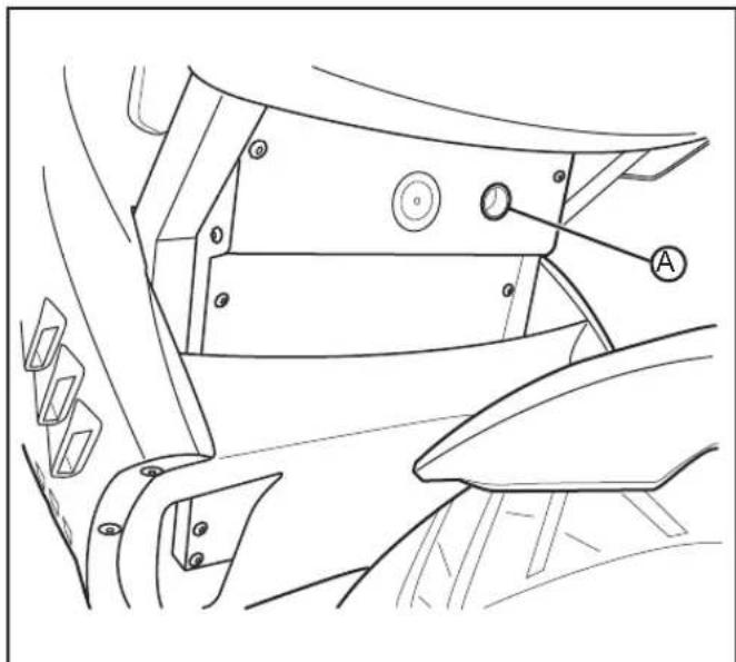 Technical diagram of a vehicle's front and rear assembly with labeled parts A and B