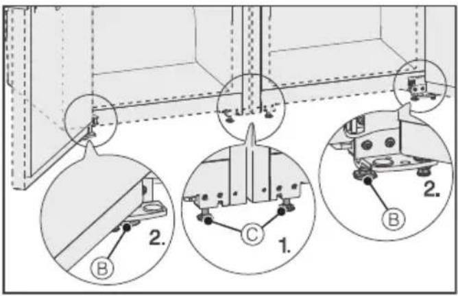 MIELE KWNS 28462 E - Yderligere monteringstrin på køle-/fryseskabenes fronter - 1
