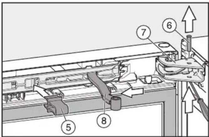 MIELE KWNS 28462 E - Den øverste dørlukningsdæmper frigøres - 1