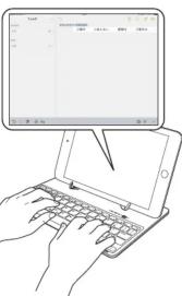 Illustration of hands typing on a laptop keyboard with a data table displayed on the screen