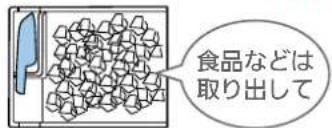 食品などは 取り出して