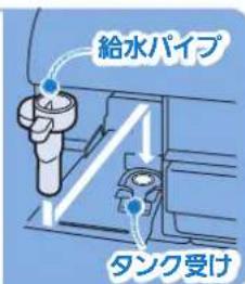 給水パイプ タンク受け
