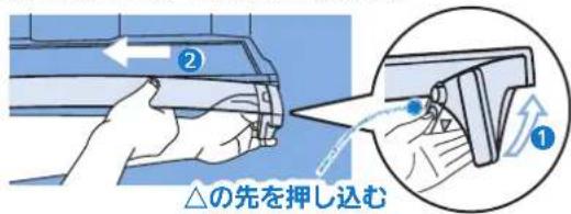 △の先を押し込む