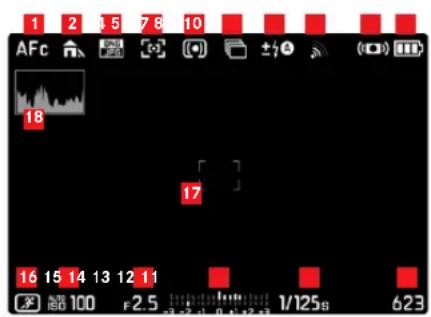 1 2 3 5 7 8 10 AFc 18 17 16 15 14 13 12 11 1/1258 623 超100 F2.5