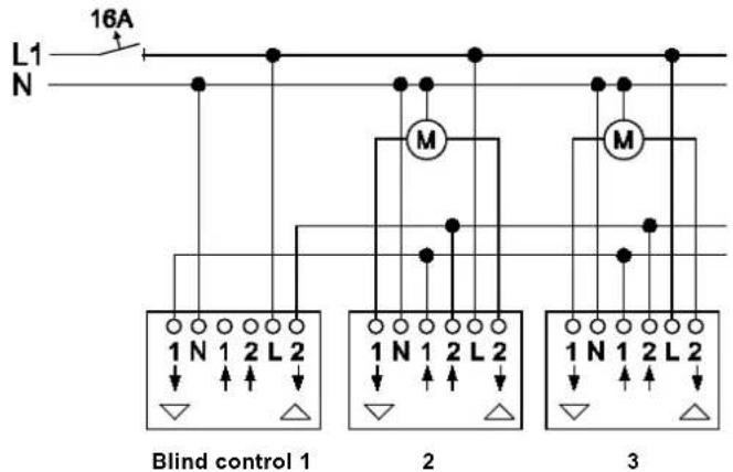 L1 N 16A Blind control 1 2 3