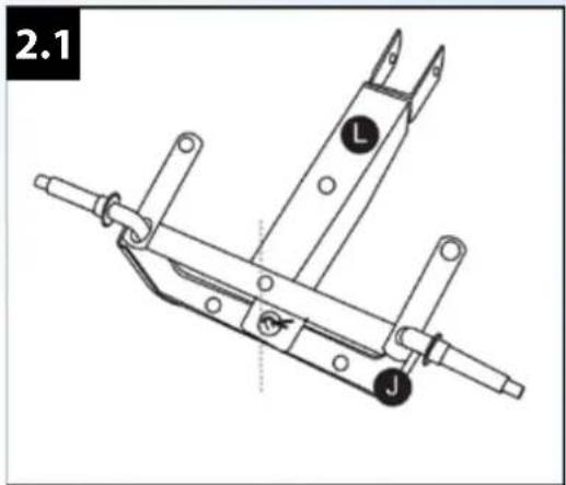 Gardenline Garden Utility Cart RP-ALGE-M - FRONT AXLE ASSEMBLY - 3
